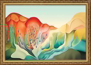 Red-Life-Hills-inspired-by-Georgia-OKeeffe_framed